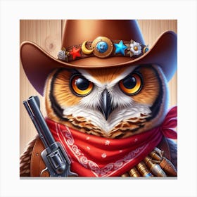 Cowboy Owl 5 Canvas Print