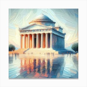 Color Brush Painting Mausoleum At Halicarnassus 2 Canvas Print