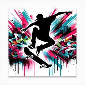 Graffiti Skateboarder Canvas Print