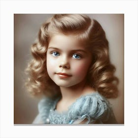 Vintage American Girl Portrait 2 Historical Canvas Print