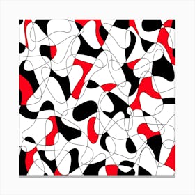 Abstract Red Black And White Pattern Canvas Print