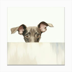 Dog Peeking Over The Wall 17 Canvas Print