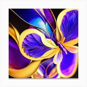 Purple And Gold Butterfly Canvas Print