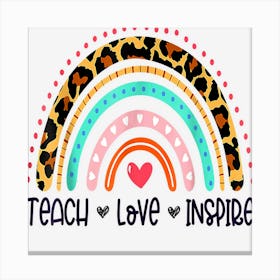 Groovy Hippy Teacher Be Kind Teach Love Inspire Elementary Canvas Print