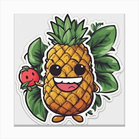 Pineapple Kawaii Canvas Print