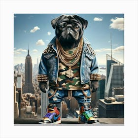 Hip Hop Pug Canvas Print