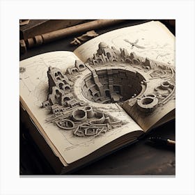 3d Book Art Canvas Print