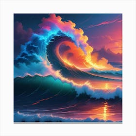 Captivating Coastal Scene At Sunset Canvas Print