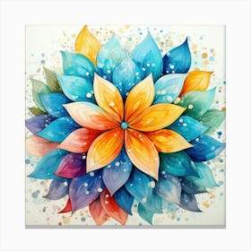 Watercolor Flower Painting Canvas Print