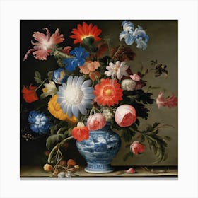A Still Life Of Flowers In A Wanli Vase, Ambrosius Bosschaert the Elder 6 Canvas Print