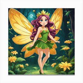 Fairy Butterfly In The Forest Canvas Print