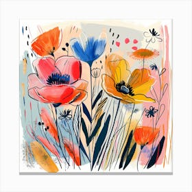 Watercolor Poppies Canvas Print