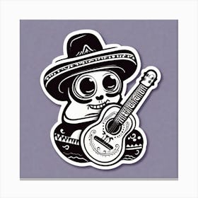 Mexican Guitar And Maracas Sticker 2d Cute Fantasy Dreamy Vector Illustration 2d Flat Centere (63) Canvas Print
