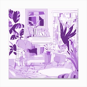 Abstract Broken Reality Light Lilac Tones 1 Canvas Print