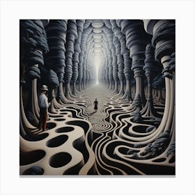 'The Maze' . Hypnotic Optical Illusion Canvas Print