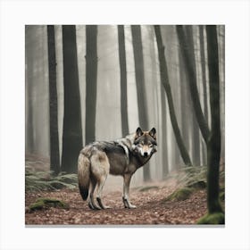 Wolf In The Forest 7 Canvas Print