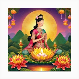 Thai Loy Krathong Canvas Print