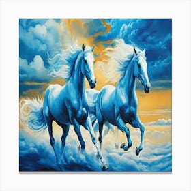 Horses In The Sky Canvas Print