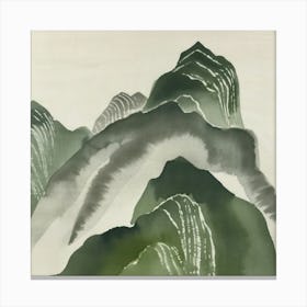 Japanese Watercolour Of Mount Ontake 1 Canvas Print