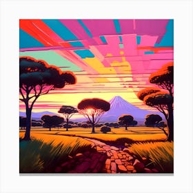 Sunset In The Savannah Canvas Print