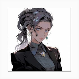 Anime Girl In A Suit 2 Canvas Print