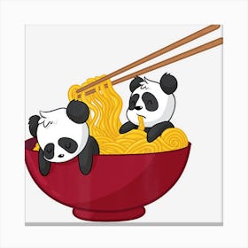 Trending Kawaii Anime Japanese Ramen Noodles Panda Bear Canvas Print