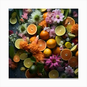 Flowers And Citrus 4 Canvas Print