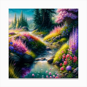 River Of Flowers Canvas Print