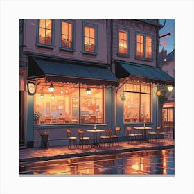 Cafe Terrace At Night (3) Canvas Print