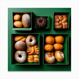 Doughnuts In Boxes Canvas Print