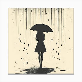 Girl In Rain 1 Canvas Print