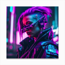 Cyberpunk Chick Canvas Print