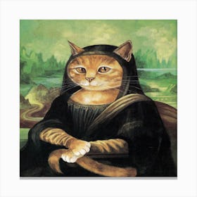 mona lisa cat Canvas Print