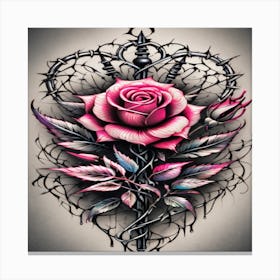 Rose Tattoo Design Canvas Print