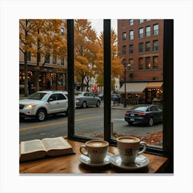 Coffee And Book Canvas Print