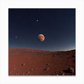 Mars And Moon Canvas Print