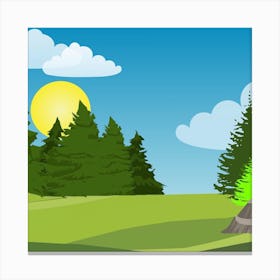 Landscape With Trees Canvas Print