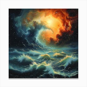 Stormy Seas, Impressionism And Surrealism Canvas Print