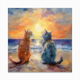 Sunset Cats Canvas Print