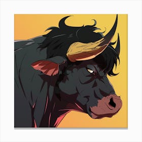 Bull Bored Canvas Print