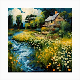 Whispering Blooms on the Banks Canvas Print