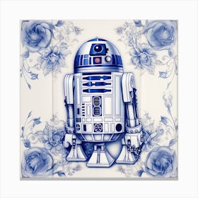 Star Wars Inspired Delft Tile Illustration 1 Canvas Print