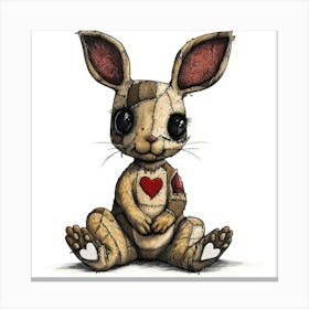 Rabbit With Heart 1 Canvas Print