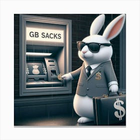 Rabbit At Atm Canvas Print