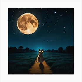 Night cat Canvas Print