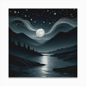 Night In The Mountains Canvas Art Canvas Print