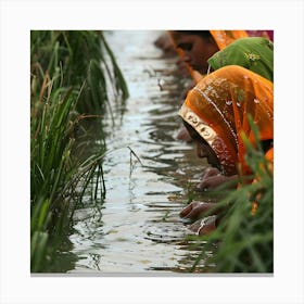 Women In Saris 2 Canvas Print