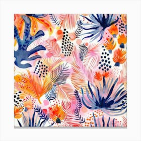 Tropical Watercolor Pattern Canvas Print