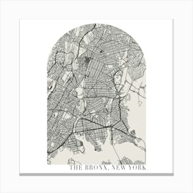 The Bronx New York Boho Minimal Arch Street Map Canvas Print