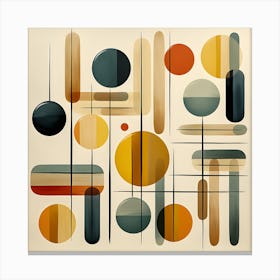 Mid Century Modern Geometric Abstract Composition Canvas Print